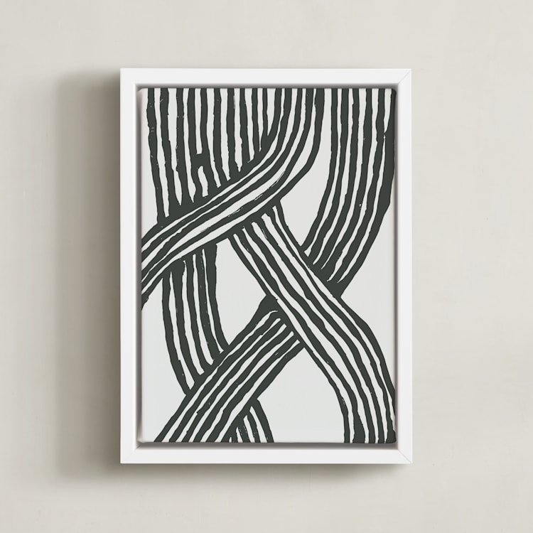 "Braid" - Art Print in Myth grey by Nina Leth - Framed Canvas