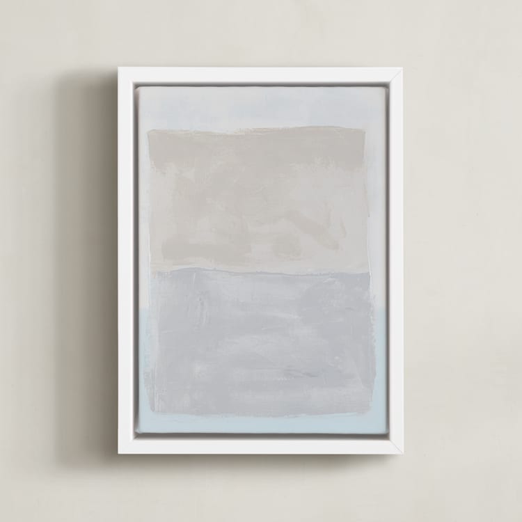 "Buff Boxes No.2" - Art Print in Sky by Amy Gray - Framed Canvas