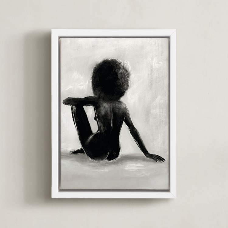 "noire étude" - Art Print in Noire by Marabou Design - Framed Canvas