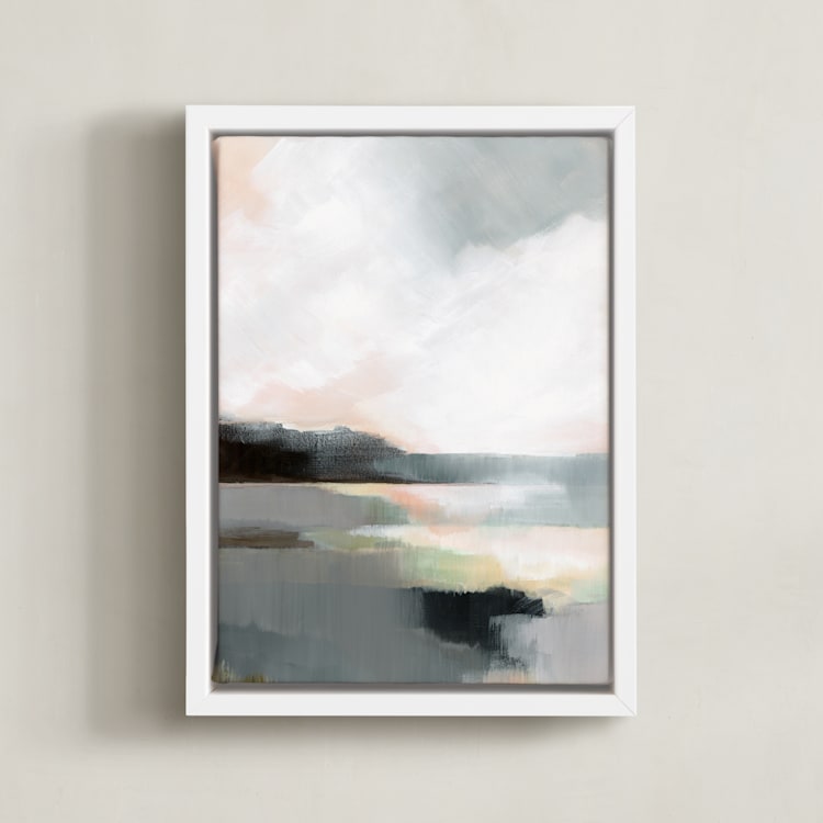 "Sunrise in Grey" - Art Print in Sunrise Mist by AlisonJerry - Framed Canvas