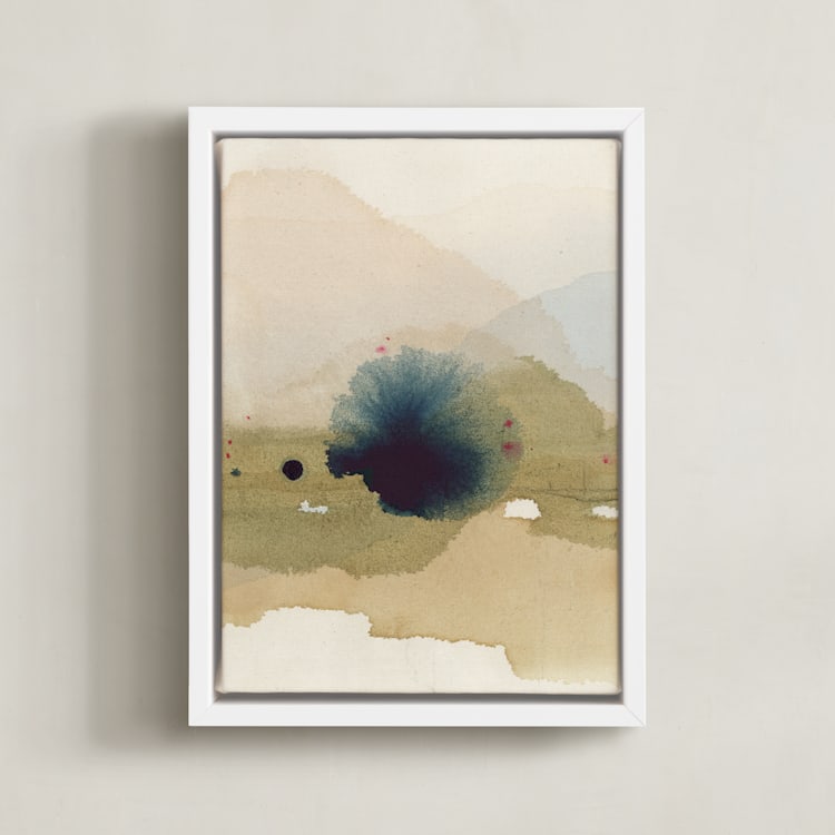 "Viridian Misty Lake II " - Art Print in Viridian by Shina Choi - Framed Canvas