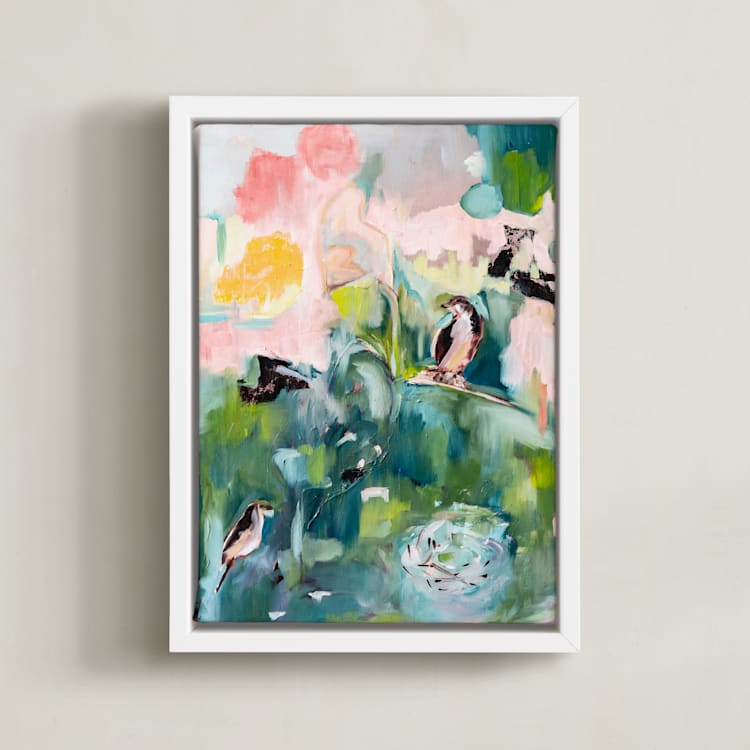 "Your Secret is Safe With Me" - Art Print in Forest by Mary Ketch - Framed Canvas