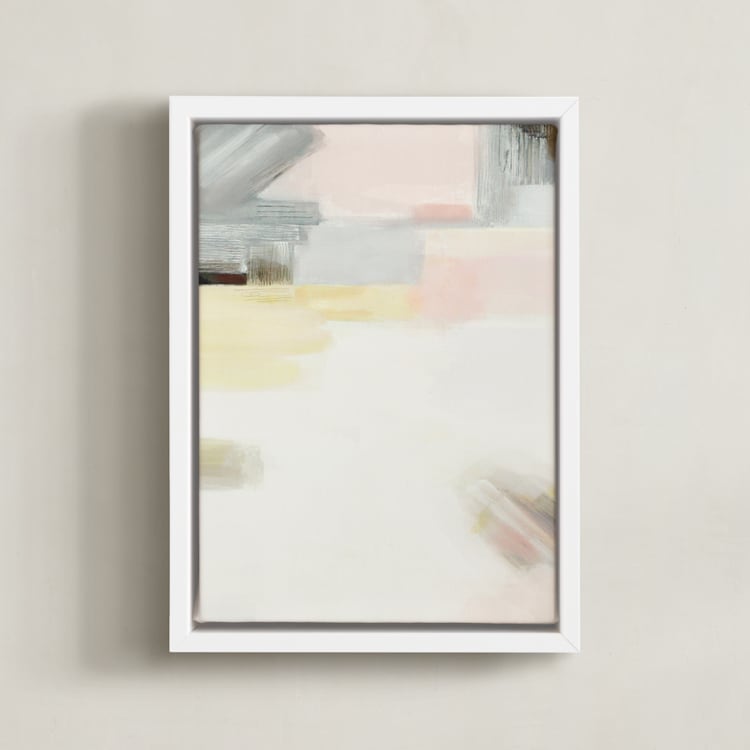 "Sunset Ridge l" - Art Print in sunset blush by AlisonJerry - Framed Canvas