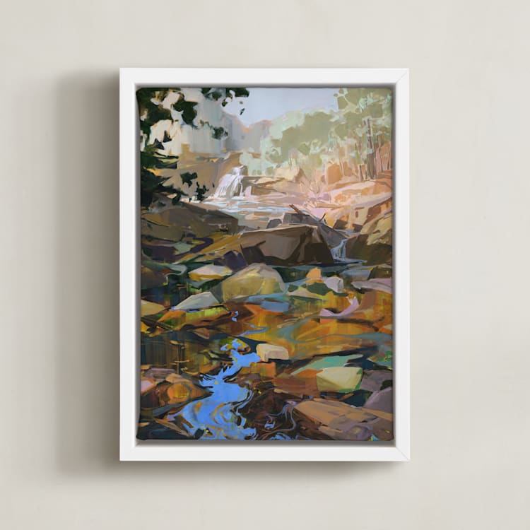 "Hold That Thought" - Art Print in Ochre by Jess Franks - Framed Canvas