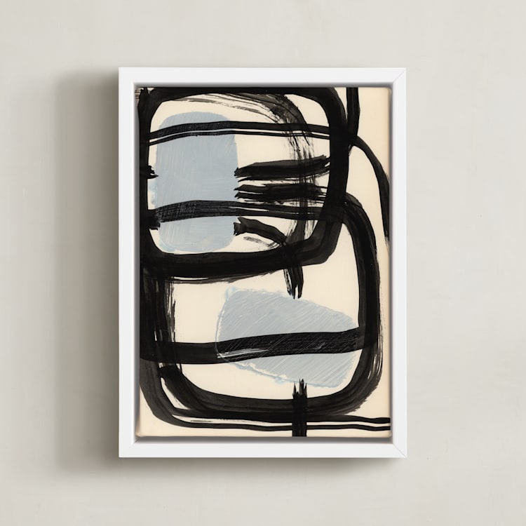 "Encapsulated Shapes II" - Art Print in Beige by Bethania Lima - Framed Canvas