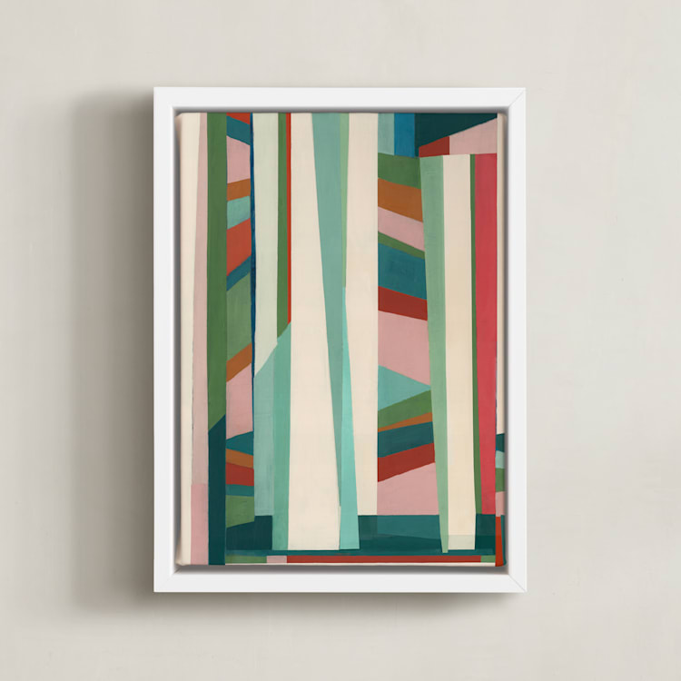 "Scaffolding" - Art Print in Succulent Green by Pippin Schupbach - Framed Canvas