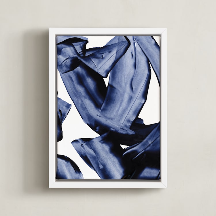 "Vision" - Art Print in Deep Sea by Petra Kern - Framed Canvas