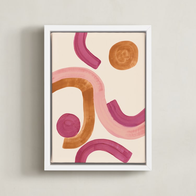 "Stories I" - Art Print in Skin Rose by Catilustre - Framed Canvas
