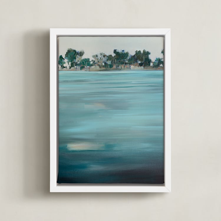 "Come Ashore" - Art Print in Mojito by Jen Florentine - Framed Canvas