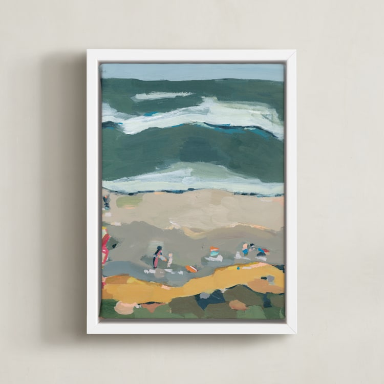 "Leucadia II" - Art Print in Pacific Blue by Rachel Mercier - Framed Canvas