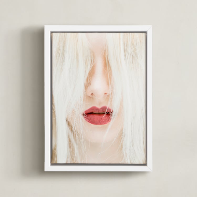 "Lipssss" - Art Print in lipstick red by Cathy Sunu - Framed Canvas