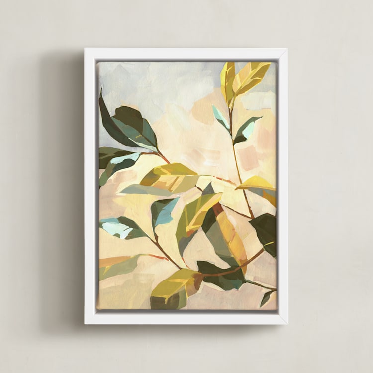 "Bay Laurel II" - Art Print in Olive by Khara Ledonne - Framed Canvas