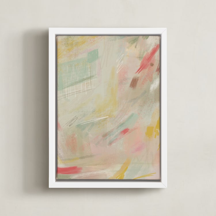 "Daydreaming" - Art Print in Mint by Yaling Hou Suzuki - Framed Canvas
