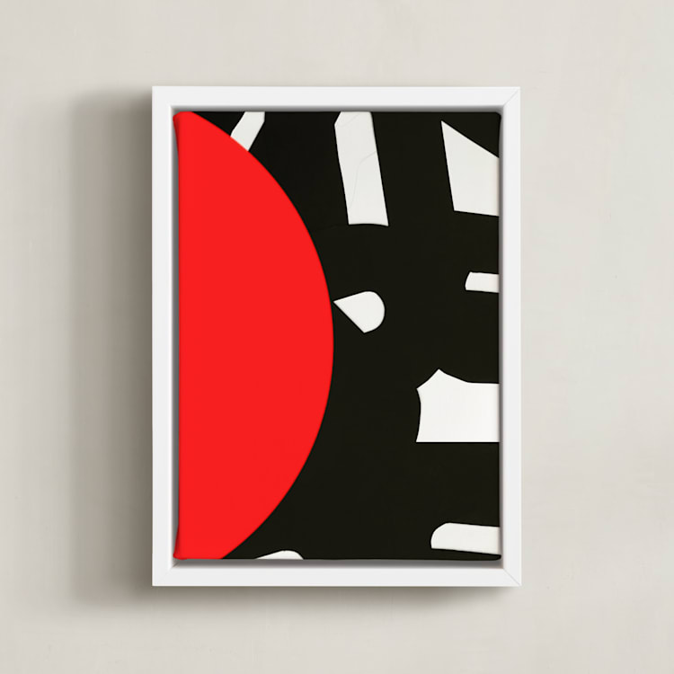 "The Domino Effect" - Art Print in Poppy Red by Deborah Velasquez - Framed Canvas