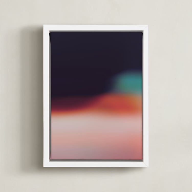 "Evening Walk" - Art Print in Navy Blue by Parima Studio - Framed Canvas