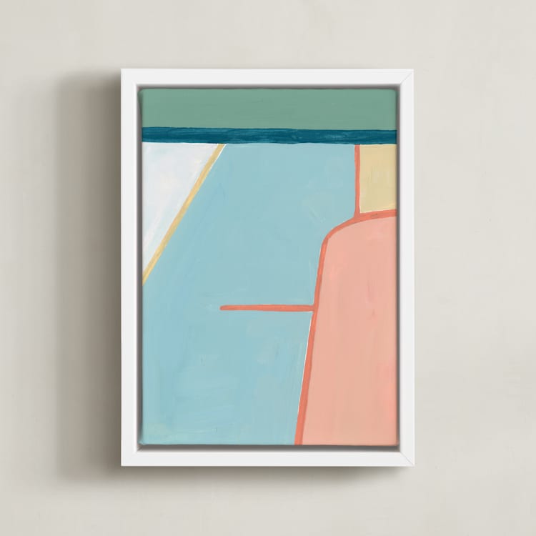 "I Think I Could Be Happy Here I" - Art Print in Earth Tone Green by Christina Flowers - Framed Canvas