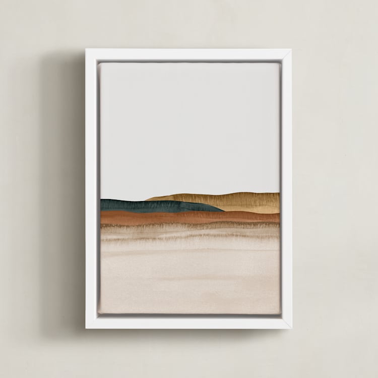 "Rising Ground" - Art Print in Neutral by Little Valley Studio - Framed Canvas
