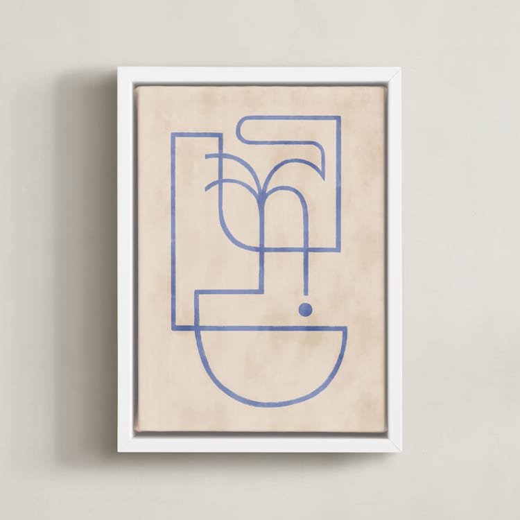 "Through My Window I" - Art Print in soft blue by Pati Cascino - Framed Canvas