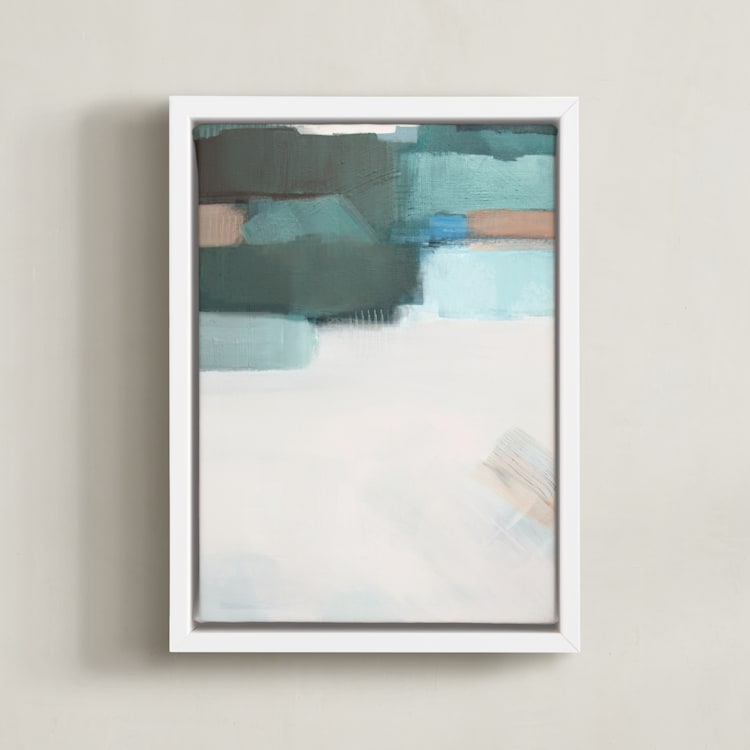 "Sage Fields l" - Art Print in Sage Green by AlisonJerry - Framed Canvas