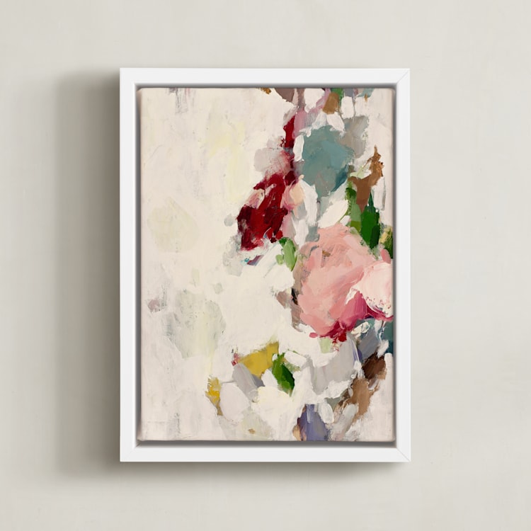 "Flower Market II" - Art Print in Rose by Wendy Keller - Framed Canvas