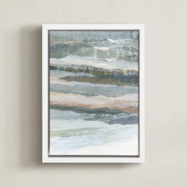 "Glowing Frost II" - Art Print in Dove Grey by Lara Eckerman - Framed Canvas