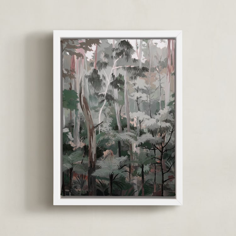 "Eucalyptus" - Art Print in spruce green by Alice Carmen - Framed Canvas