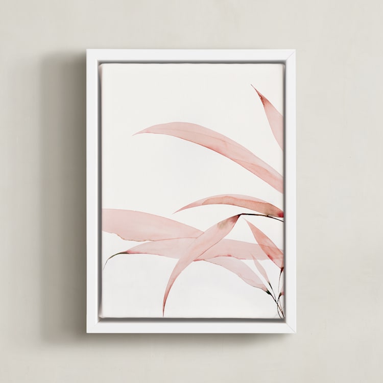 "Mogna01" - Art Print in Coral Pink by jinseikou - Framed Canvas