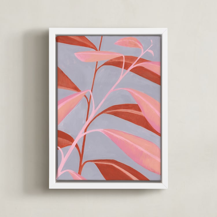 "Hova" - Art Print in Terracotta Pink by Rosana Laiz Blursbyai - Framed Canvas