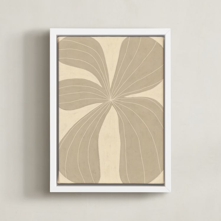 "Beige Flower" - Art Print in Sand Beige by Alisa Galitsyna - Framed Canvas
