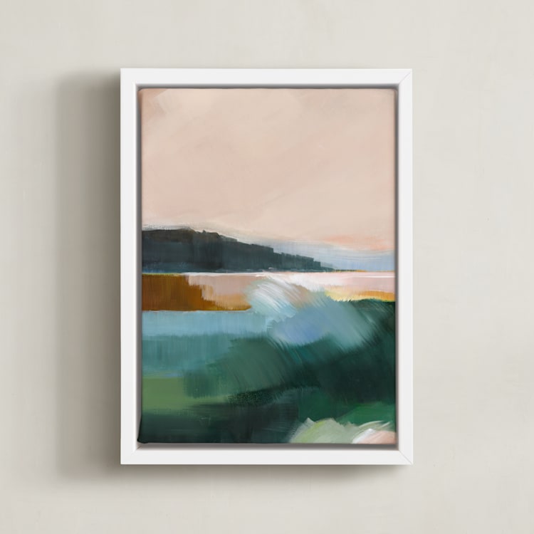 "Cool Summer Winds" - Art Print in Cool Summer Blue by AlisonJerry - Framed Canvas