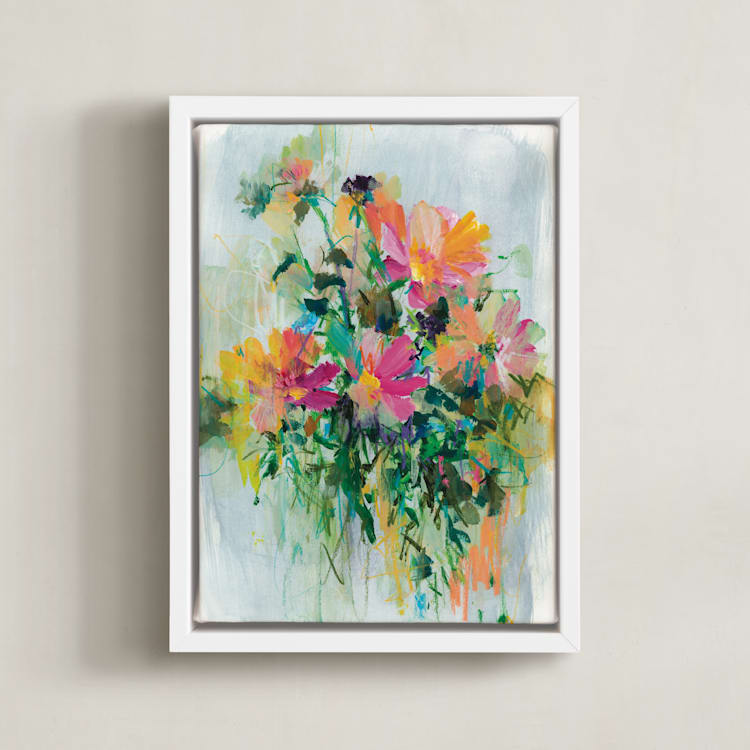 "flowering" - Art Print in Petal by Sonal Nathwani - Framed Canvas