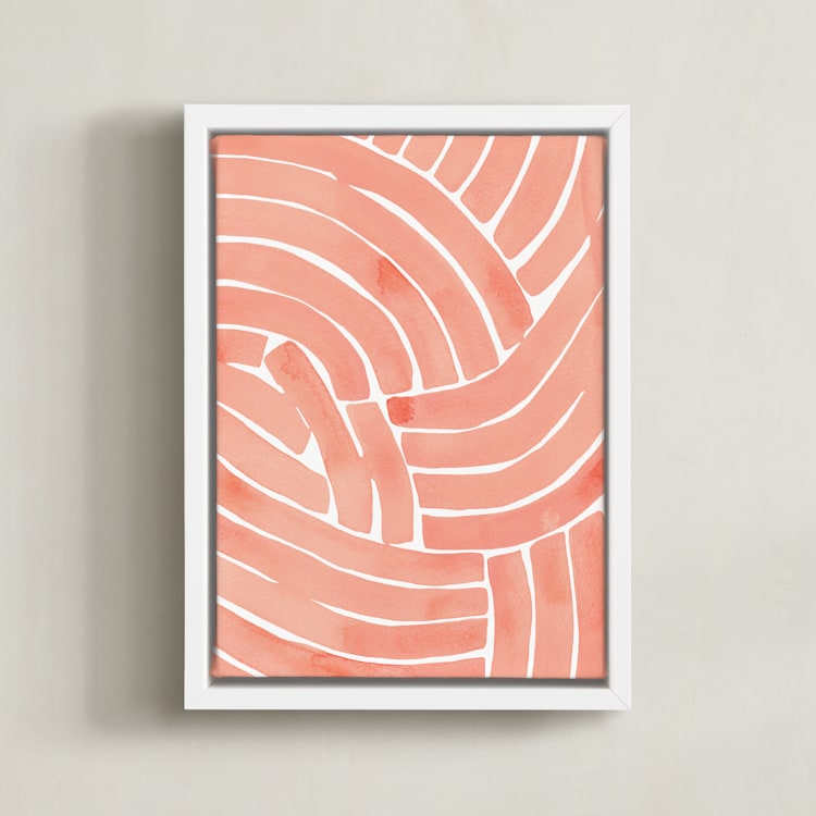 "Curvy lines" - Art Print in Ginger by Kristine Sarley - Framed Canvas