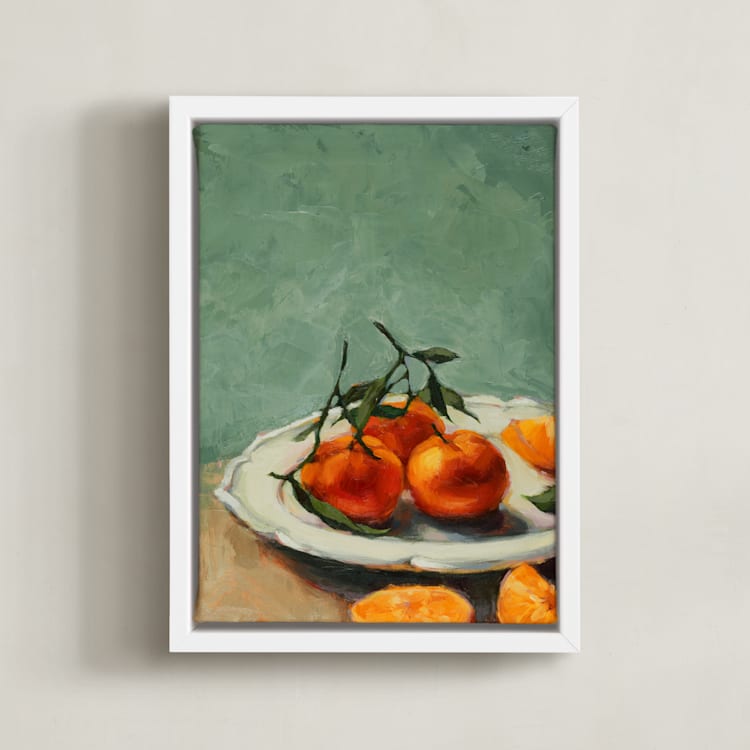 "Clementine" - Art Print in Sage by Wendy Keller - Framed Canvas