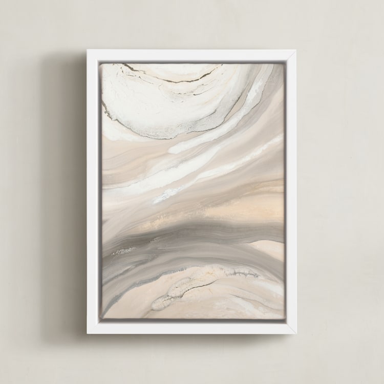 "Warm Sunlit Sand" - Art Print in sunlit sand by Teodora Guererra - Framed Canvas