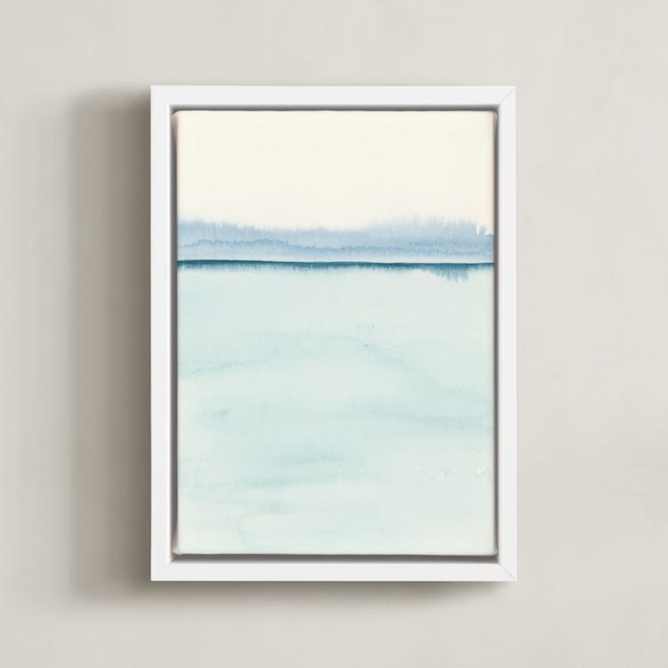 "Playa Two" - Art Print in Powder Blue by Emily Magone - Framed Canvas