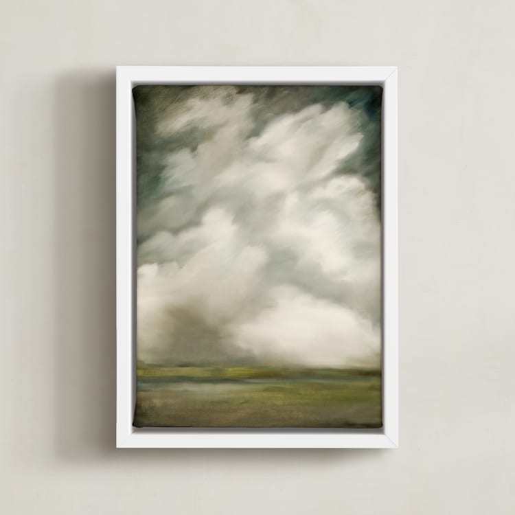 "Gentle Tempest" - Art Print in cloud white by Kelly Money - Framed Canvas