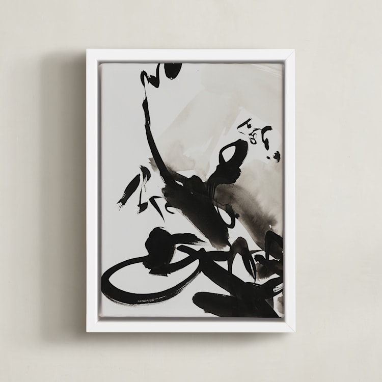 "Ink perspective" - Art Print in Black and white ink by Svitlana Martynjuk - Framed Canvas