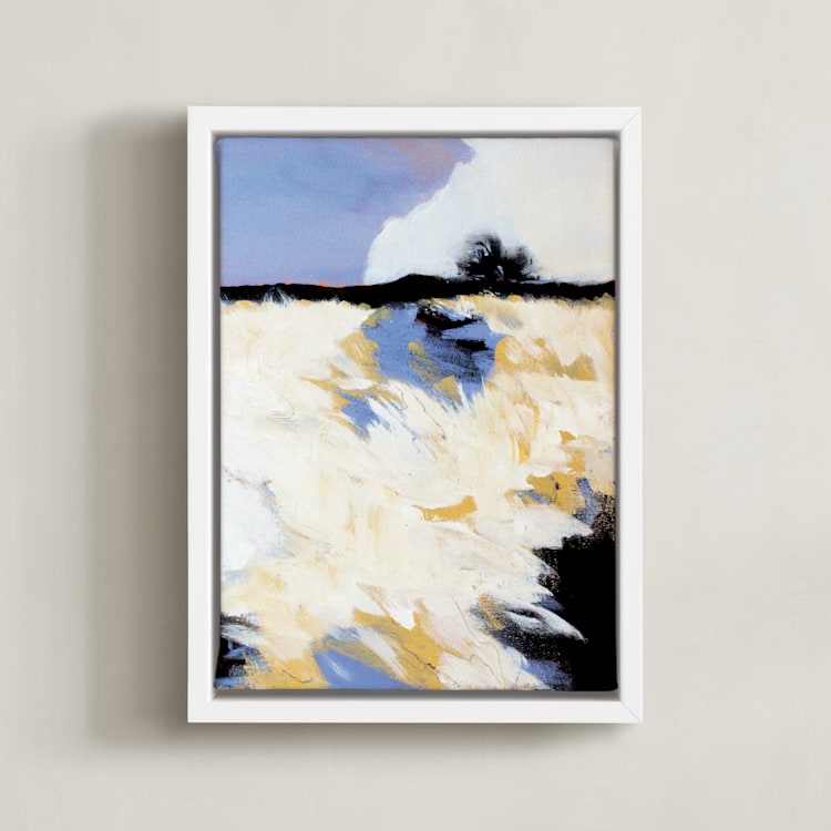 "Snowscape 1" - Art Print in ultramarine by Megan Kelley - Framed Canvas