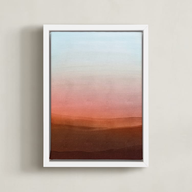 "Liquid Sunset I" - Art Print in Rust by Cass Imagines - Framed Canvas