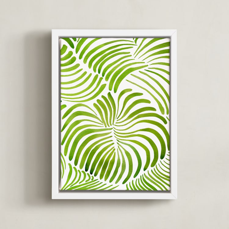 "Minted Forest" - Art Print in Rainforest Green by Deborah Velasquez - Framed Canvas