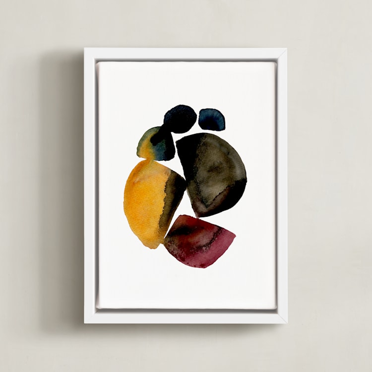 "Interim" - Art Print in Gamboge by Kiana Lee - Framed Canvas