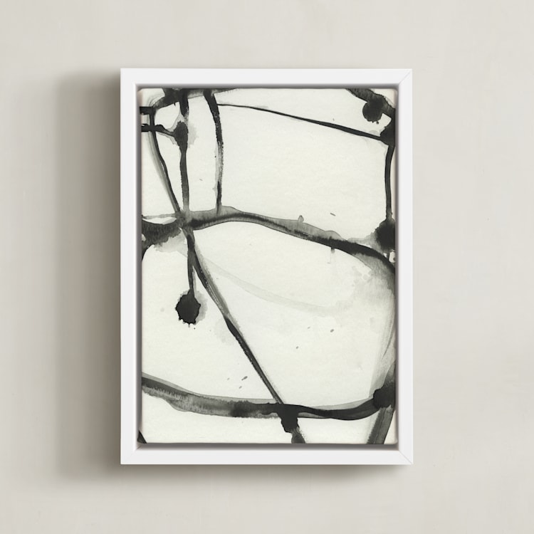 "Plant Cell 3" - Art Print in Black and White by Mary Gaspar - Framed Canvas