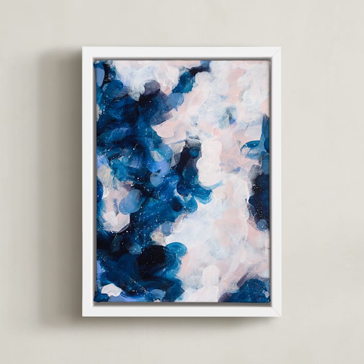 "Pamela" - Art Print in Ocean Blue by Parima Studio - Framed Canvas