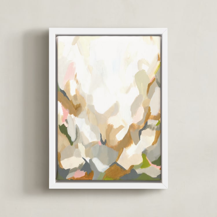"Slopes" - Art Print in Straw by Melanie Severin - Framed Canvas