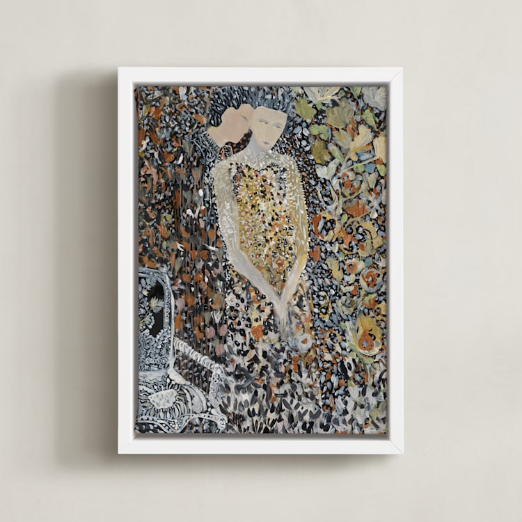 "Enmeshed" - Art Print in Copper by marcia biasiello - Framed Canvas