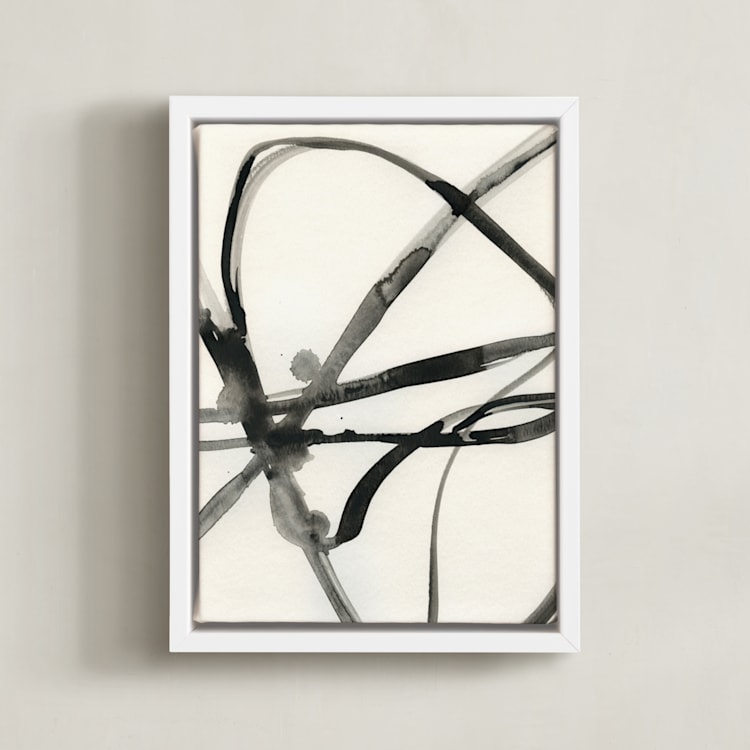 "Plant Cell 1" - Art Print in Black and White by Mary Gaspar - Framed Canvas
