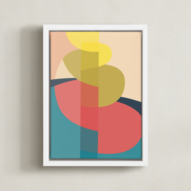 "The Climb" - Art Print in Coral by Christina Flowers - Framed Canvas