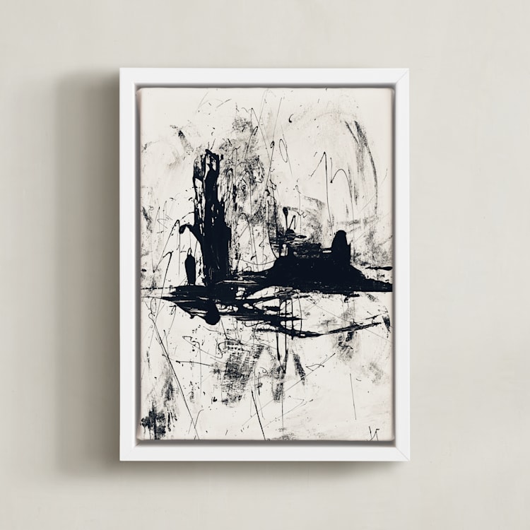 "Tour de Force II" - Art Print in Black and White by Carmen Guedez - Framed Canvas