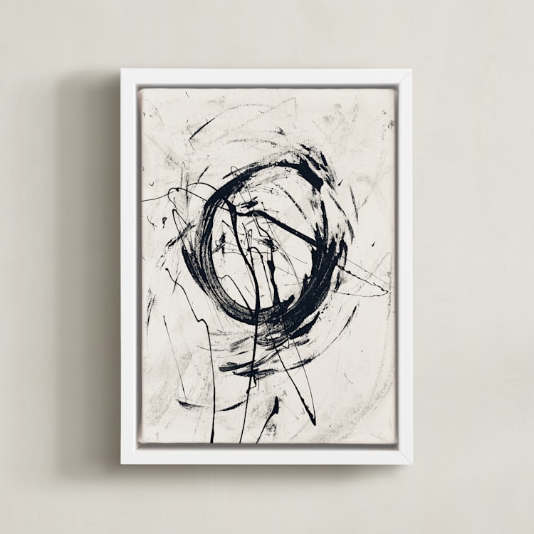 "Tour de Force I" - Art Print in Shades of Gray by Carmen Guedez - Framed Canvas