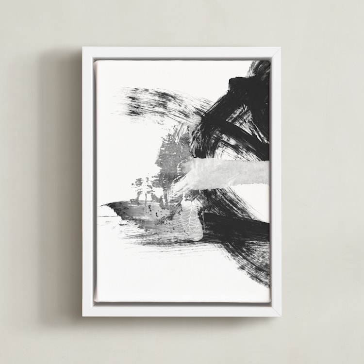 "Blackbird Chain" - Art Print in Black by Misty Hughes - Framed Canvas